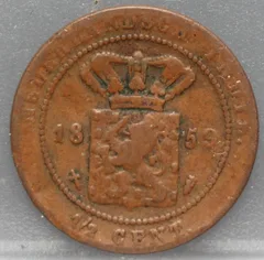 ½ Cent 1859 — Nederlands-Indië voorzijde