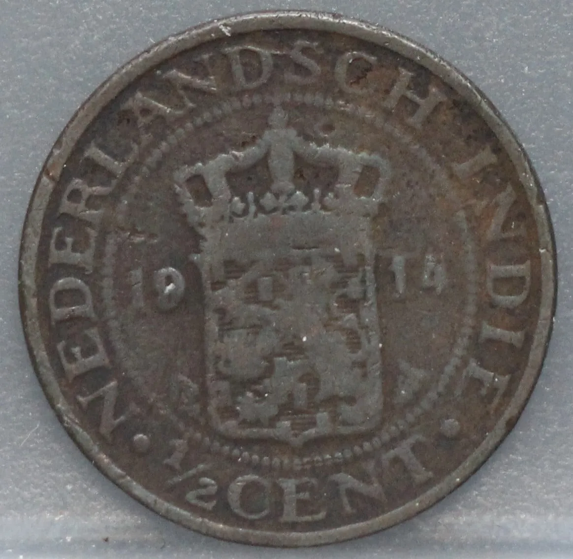 ½ Cent 1914 — Nederlands-Indië voorzijde