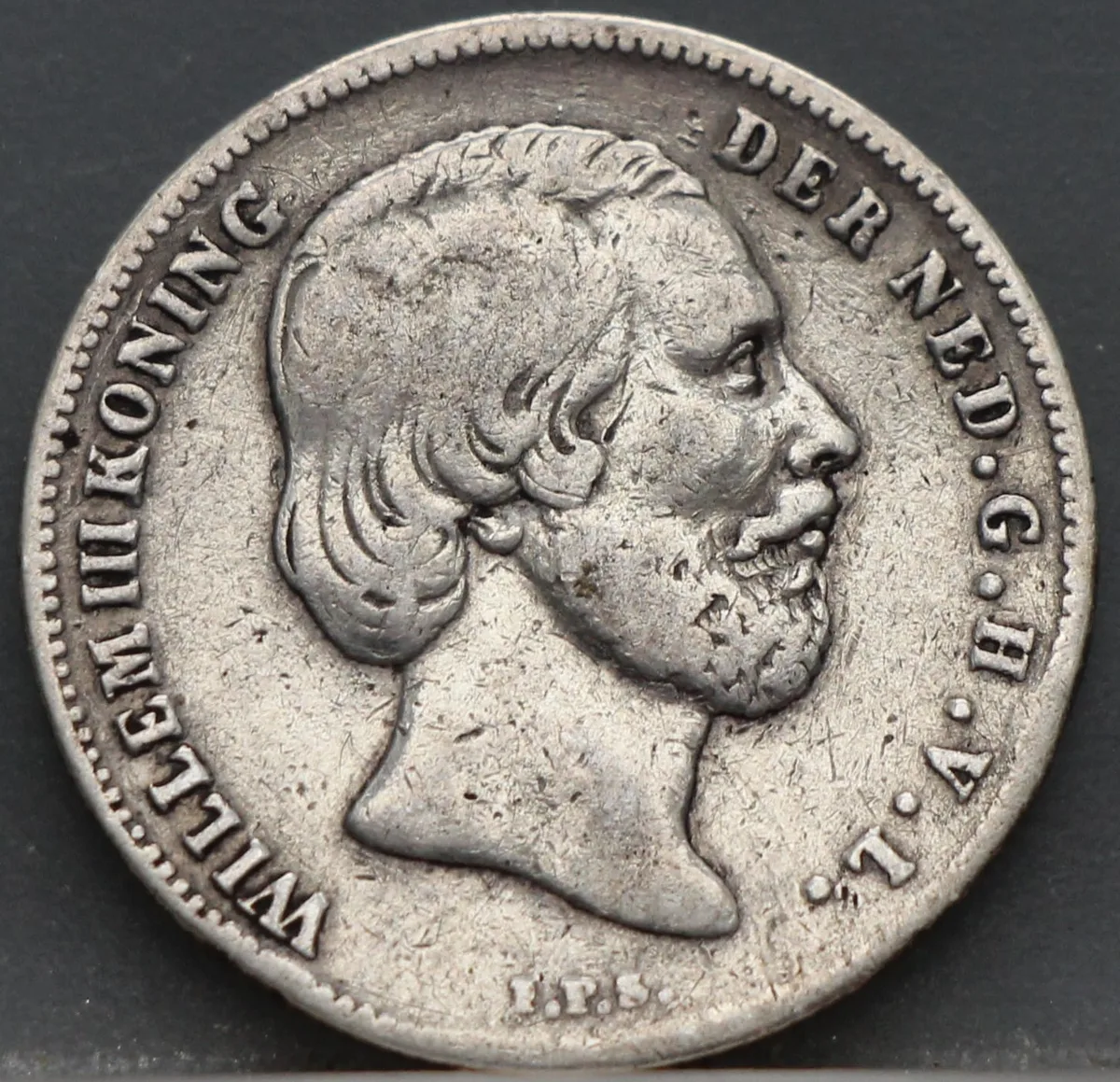 ½ Gulden 1857 Nederland Zilver — Willem III voorzijde, Zilver 945/1000