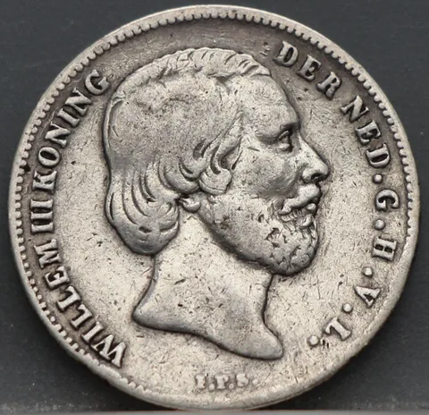 ½ Gulden 1857 Nederland Zilver — Willem III