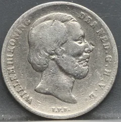 ½ Gulden 1864 Willem III — Zilver voorzijde, Zilver 945/1000
