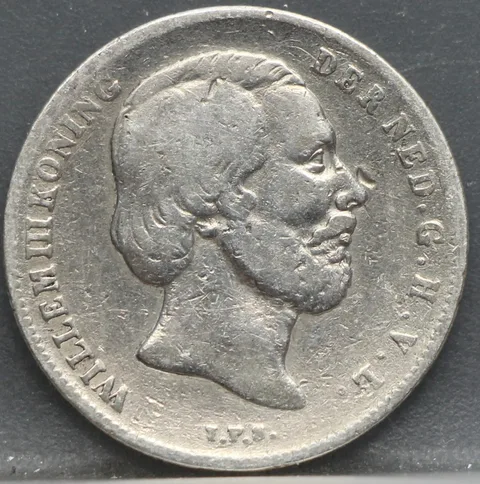 ½ Gulden 1864 Willem III — Zilver