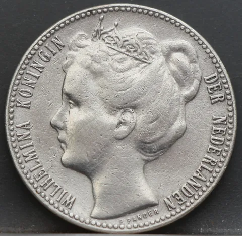 ½ Gulden 1906 Wilhelmina — Zilver