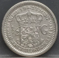 ½ Gulden 1913 Wilhelmina — Zilver voorzijde, Nederland
