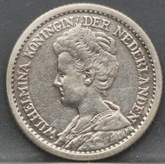 ½ Gulden 1919 Wilhelmina — Zilver voorzijde