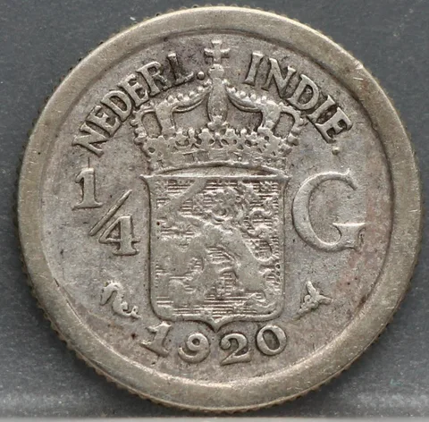 ¼ Gulden 1920 Nederlands-Indië — Zilver