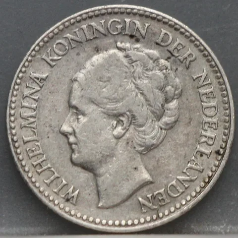 ½ Gulden 1929 Wilhelmina — Zilver