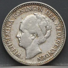 ½ Gulden 1929 — Wilhelmina Zilver voorzijde