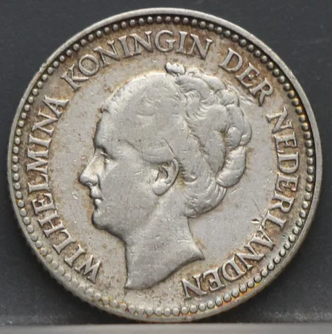 ½ Gulden 1929 — Wilhelmina Zilver
