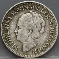 ½ Gulden 1929 — Wilhelmina Zilver voorzijde