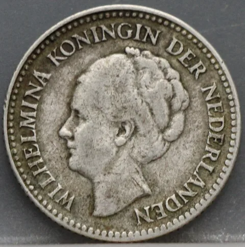 ½ Gulden 1929 — Wilhelmina Zilver