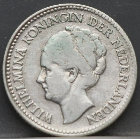 ½ Gulden 1929 Wilhelmina — Zilver