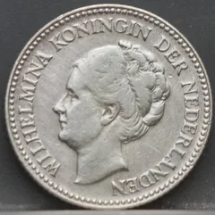 ½ Gulden 1930 — Wilhelmina voorzijde, Koninkrijk der Nederlanden, Zilver