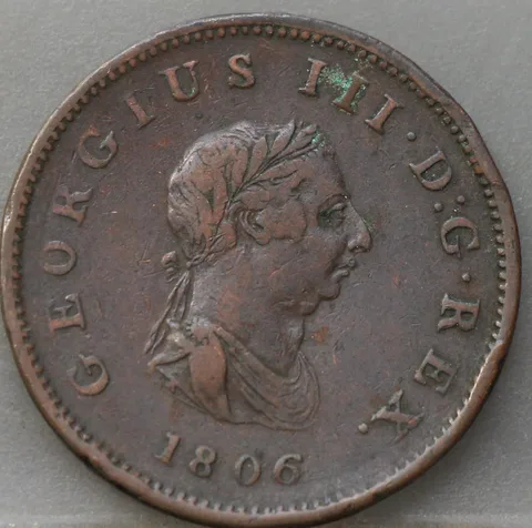½ Penny 1806 Verenigd Koninkrijk — Koper