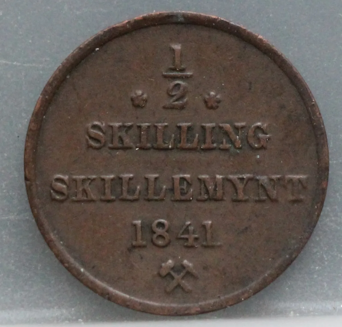 ½ Skilling 1841 Noorwegen — Koper voorzijde