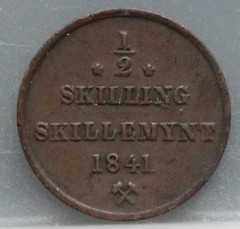½ Skilling 1841 Noorwegen — Koper