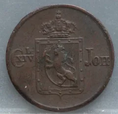 ½ Skilling 1841 Noorwegen — Koper achterzijde