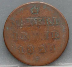 ½ Stuiver 1821 S — Nederlands-Indië voorzijde