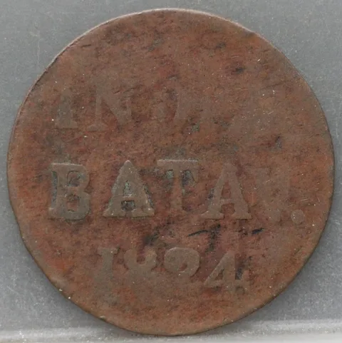 ½ Stuiver 1824 – Nederlands-Indië – Koper