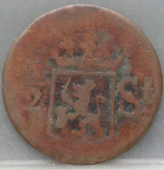 ½ Stuiver 1824 – Nederlands-Indië – Koper achterzijde