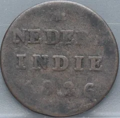 ½ Stuiver 1826 – Nederlands-Indië – Koper voorzijde