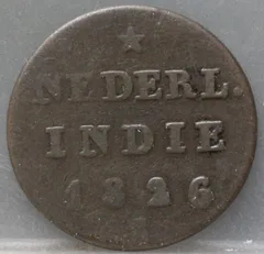 ½ Stuiver 1826 S – Nederlands-Indië – Koper voorzijde
