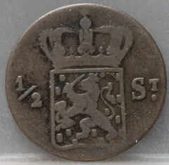 ½ Stuiver 1826 S – Nederlands-Indië – Koper achterzijde