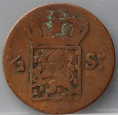 ½ Stuiver 1826 S — Nederlands-Indië Koper achterzijde