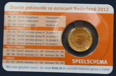 0,10 euro 2012 Nederland Oranje Geluksdubbeltje Coincard