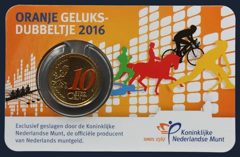 0,10 euro 2016 Nederland Oranje Geluksdubbeltje 2016 Coincard