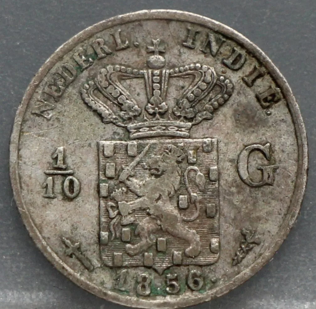 1/10 Gulden 1856 Nederlands-Indië — Zilver voorzijde