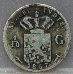 1/10 Gulden 1857 Nederlands-Indië — Zilver voorzijde