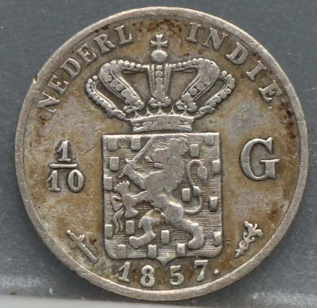 1/10 Gulden 1857 Nederlands-Indië — Zilver voorzijde