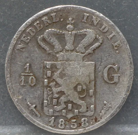 1/10 Gulden 1858 Nederlands-Indië Zilver