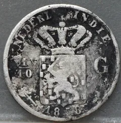 1/10 Gulden 1858 Nederlands-Indië Zilver voorzijde