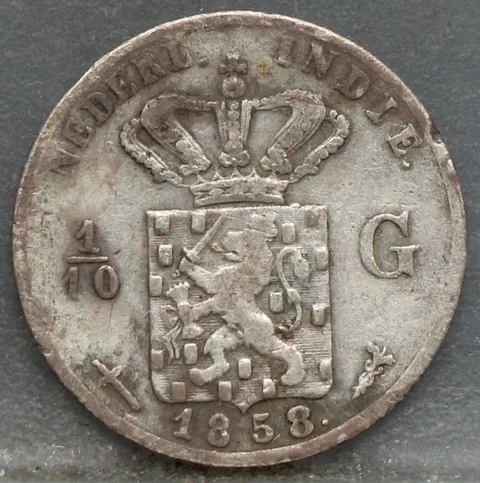 1/10 Gulden 1858 Nederlands-Indië — Zilver