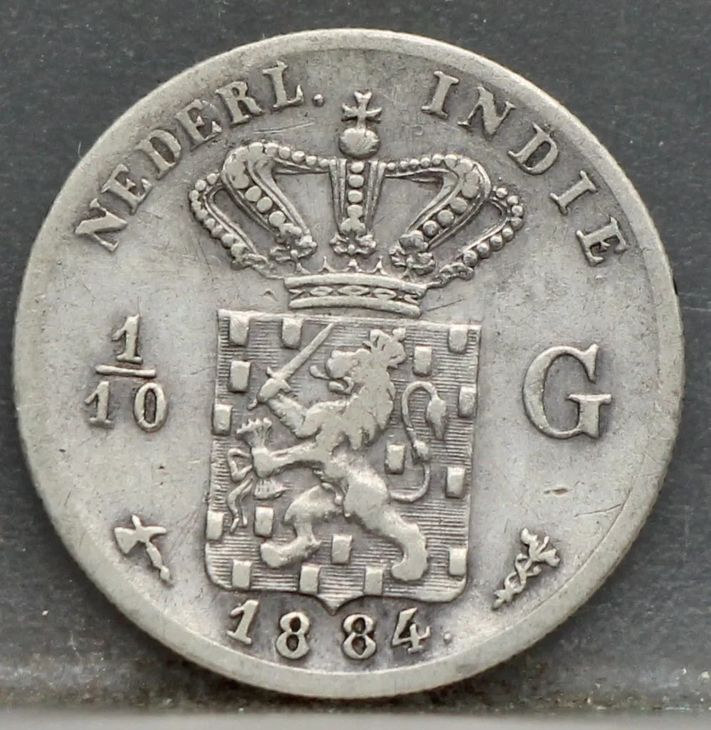 1/10 Gulden 1884 Nederlands-Indië — Zilver voorzijde