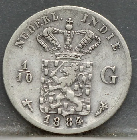 1/10 Gulden 1884 Nederlands-Indië — Zilver
