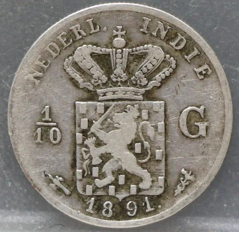 1/10 Gulden 1891 Nederlands-Indië — Zilver