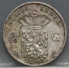 1/10 Gulden 1898 Nederlands-Indië voorzijde