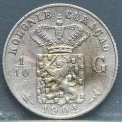 1/10 Gulden 1901 Curaçao — Zilver achterzijde, Curaçao (Kolonie)