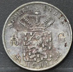 1/10 Gulden 1901 Nederlands-Indië — Zilver voorzijde