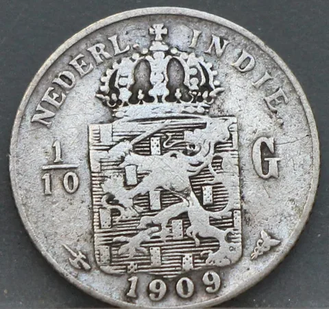 1/10 Gulden 1909 — Nederlands-Indië