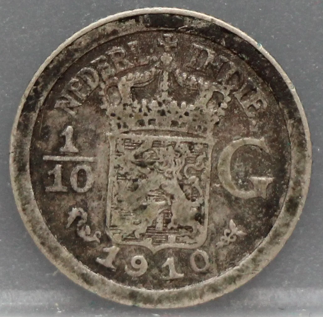 1/10 Gulden 1910 – Nederlands-Indië – Zilver voorzijde