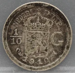 1/10 Gulden 1910 – Nederlands-Indië – Zilver voorzijde