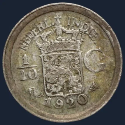 1/10 Gulden 1920 Nederlands-Indië Zilver
