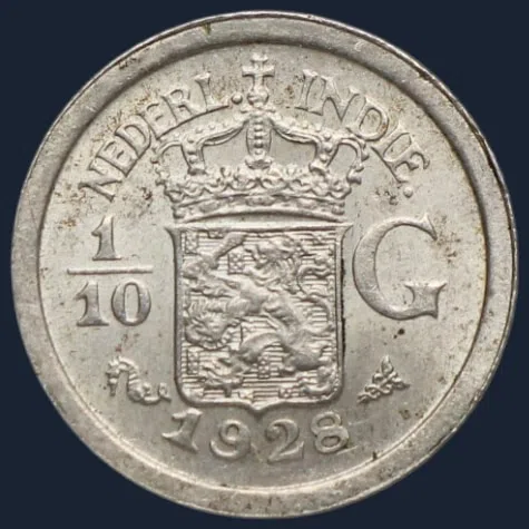 1/10 Gulden 1928 — Nederlands-Indië Zilver
