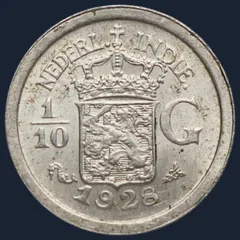 1/10 Gulden 1928 — Nederlands-Indië Zilver