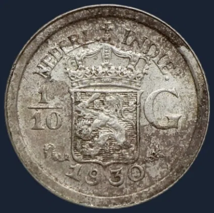 1/10 Gulden 1930 Nederlands-Indië Zilver