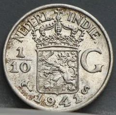 1/10 Gulden 1941 S — Nederlands-Indië voorzijde